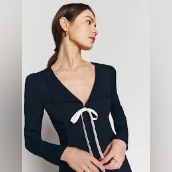 Reformation Dresses & Skirts - Reformation Navy long sleeve dress Mavis dress